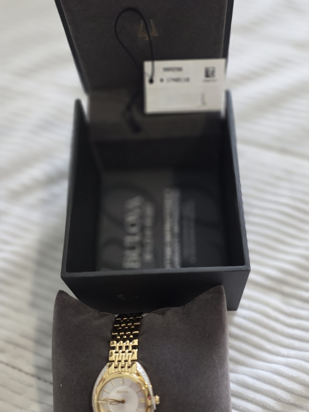 Bulova Gold and Silver-Tone Women's Diamond Accent Bracelet Watch - Picture 4 of 9